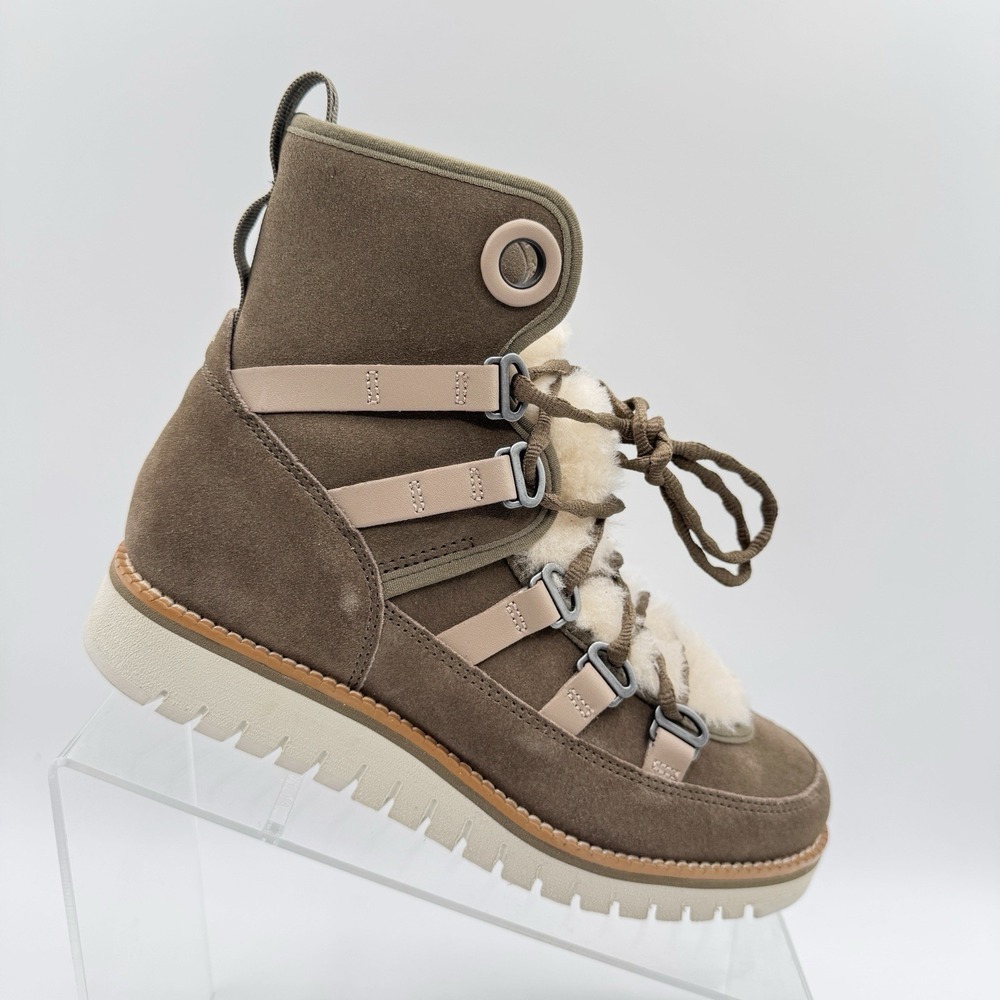 Cole Haan ZG W26518 Luxe Hiker Water Resistant 6.5 B Stone Grey Dune Boots